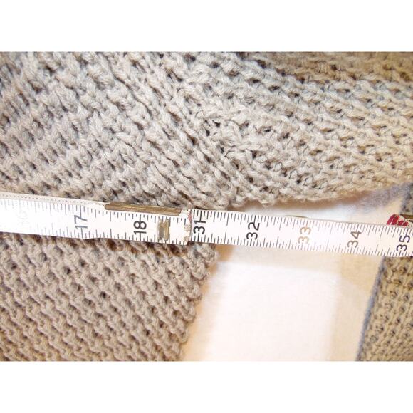 Grecerelle Sweater Womens Small Tan Cowl Neck Wrap Knit Buttons EUC - Picture 5 of 6